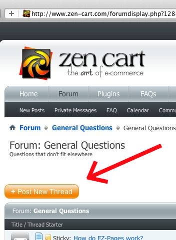 New Thread Button in Forum